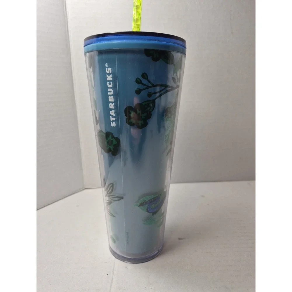 Starbucks Berry‎ Corsage Blue Venti Travel Cold Cup Tumbler 2022 Sparkle Coffee